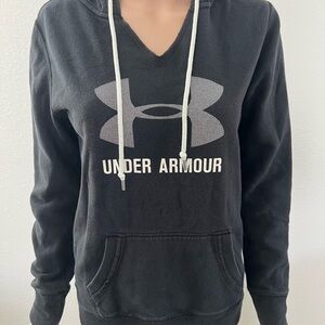 Under Armour Black Logo Hoodie Sweater Gently Used